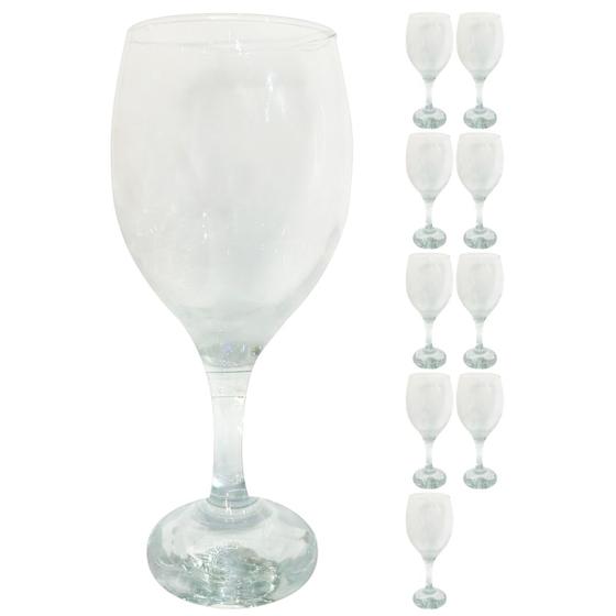 Imagem de Kit 10 Taças De Vinho 410ml Vidro Transparente