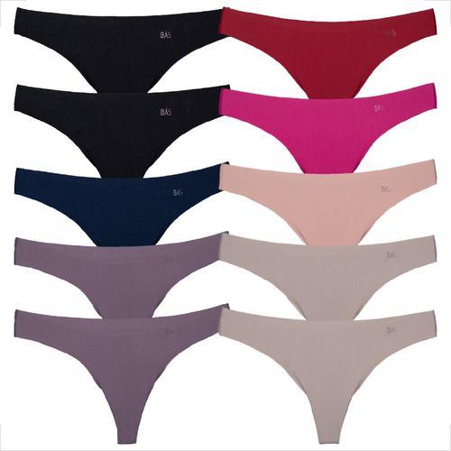 Imagem de Kit 10 Tangas Fio Corte A Laser Feminina Moderna Atacado
