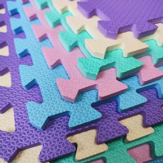 Kit 10 Tapete Infantil Emborrachado Eva 50x50cm 10mm Candy Color ...