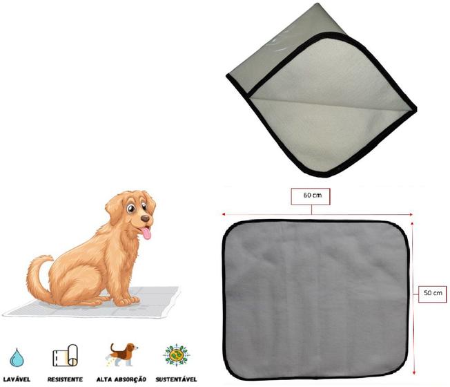 Imagem de Kit 10 Tapetes Higiênico laváveis cães cachorro xixi, 50x60