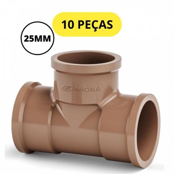 Imagem de Kit 10 te soldavel agua fria 25mm krona 0455