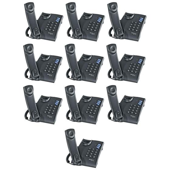 Imagem de Kit 10 Telefone Com Fio Intelbras Pleno Resistente E Prático