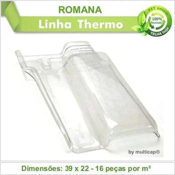 Kit 10 Telhas Romana Transparente Pet Thermo Menor preço em Kit 10 Telhas Romana Transparente Pet Thermo