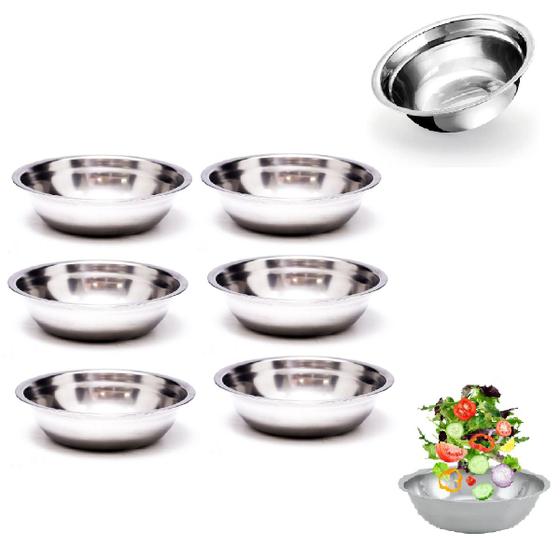 Imagem de Kit 10 Tigelas Bowl Pote Inox Saladeira Cozinha 28cm