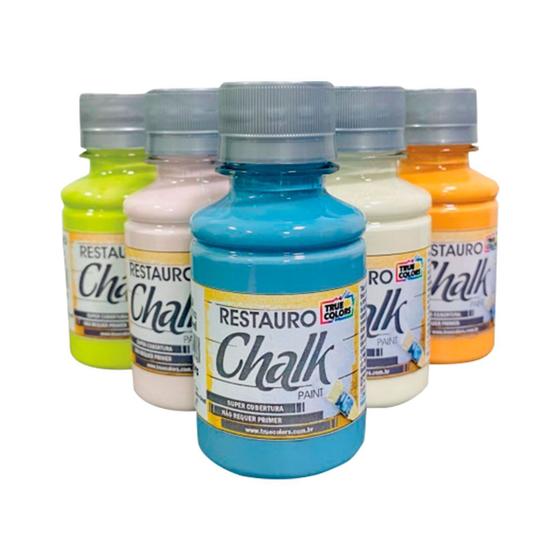 Imagem de Kit 10 Tinta Restauro Chalk 100ml Cor a Escolher True Colors