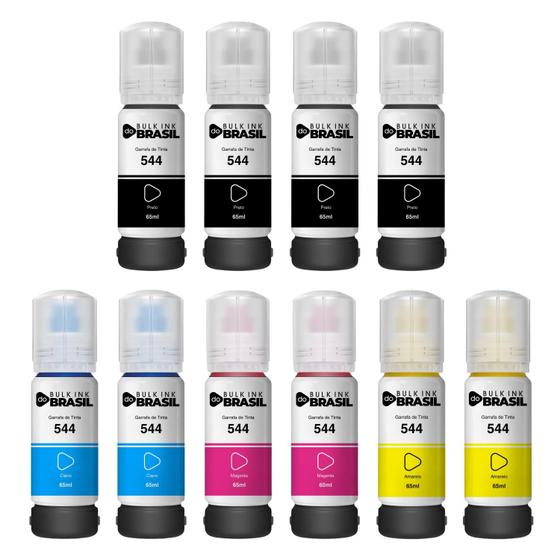 Kit 10 tintas Para Epson T544 L3150, L3110, L5190, L3250, L3210, L5290, L5593 Menor preço em Kit 10 tintas Para Epson T544 L3150, L3110, L5190, L3250, L3210, L5290, L5593
