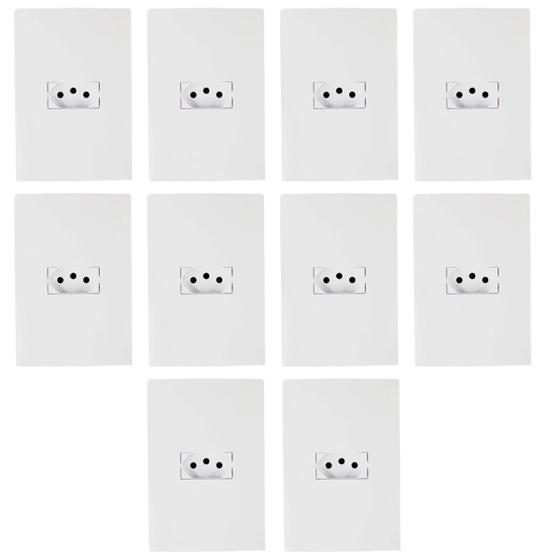 Imagem de Kit 10 Tomada 10A 250v 3 Pinos Ilumi Instalação sem aparecer os parafusos
