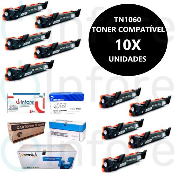 Imagem de KIT 10 Toner Compatível Tn1060 TN1060  Hl-1112 Hl-1202 Hl-1212w HL1110 HL1118 DCP1602