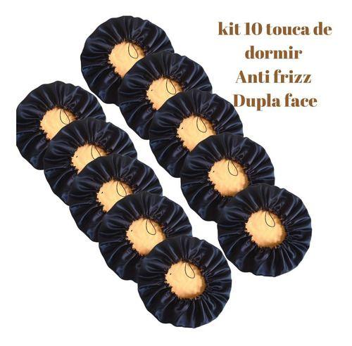 Imagem de Kit 10 Touca Toca De Dormir Dupla Face De Seda Anti Frizz 