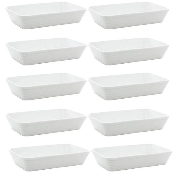 Imagem de Kit 10 Travessas de Porcelana Lines para Restaurante Buffet