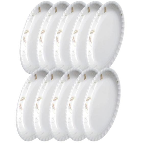 Imagem de Kit 10 Travessas Oval 30 Cm Melamina / Plastico Decoracao Marmorizado  Fuxing 