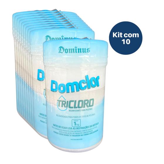 Imagem de Kit 10 Tubetes Pastilha Tricloro Domclor Desinfetante Piscina