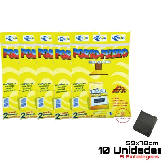 Imagem de Kit 10 Un Filtro Manta para Coifas Depuradores e Exaustores Universal 59x78cm