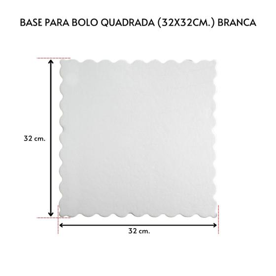 Imagem de Kit 10 Unidades Cake Board Para Bolo 32x32cm. Branco