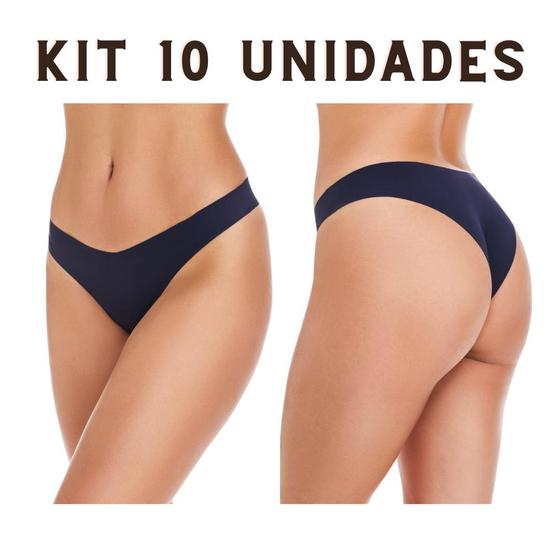Imagem de Kit 10 Unidades - Calcinha Tanga Corte A Laser - Não Marca