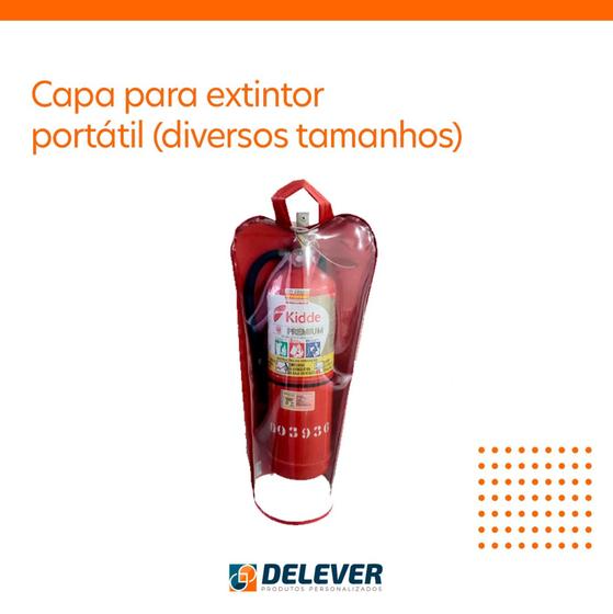 Imagem de kit 10 unidades -Capa extintor portátil cor vermelha com frente em PVC transparente
