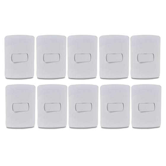 Imagem de Kit 10 Unidades MG B3 Conj 1 Int Simples 4x2 10A 250V Branco
