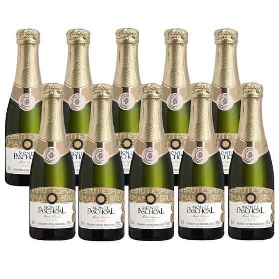 Imagem de Kit 10 Unidades Mini Espumante Monte Paschoal Brut 187ml