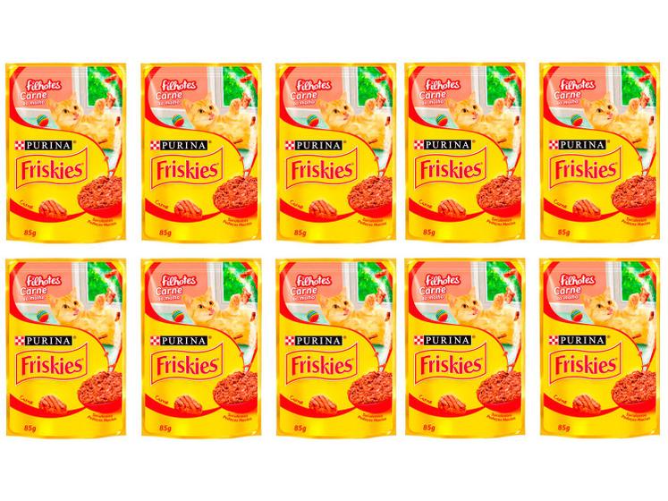 Kit 10 Unidades Ração Úmida para Gato Filhote Menor preço em Kit 10 Unidades Ração Úmida para Gato Filhote