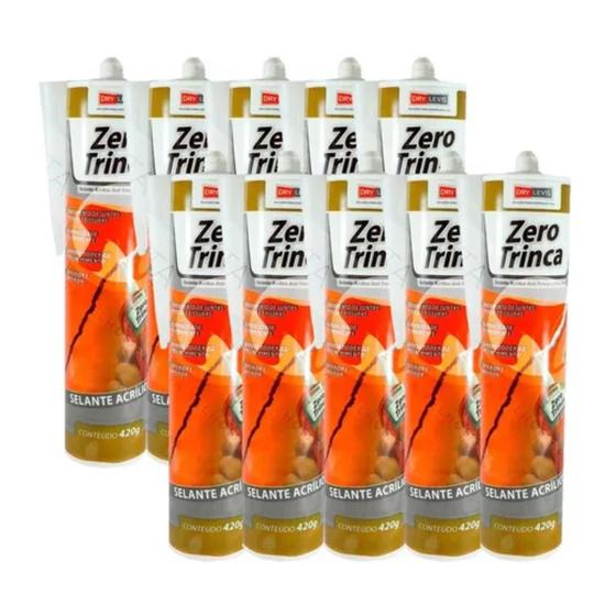 Imagem de Kit 10 Unidades Selante Acrílico Para Trincas E Fissuras Zero Trinca 420g