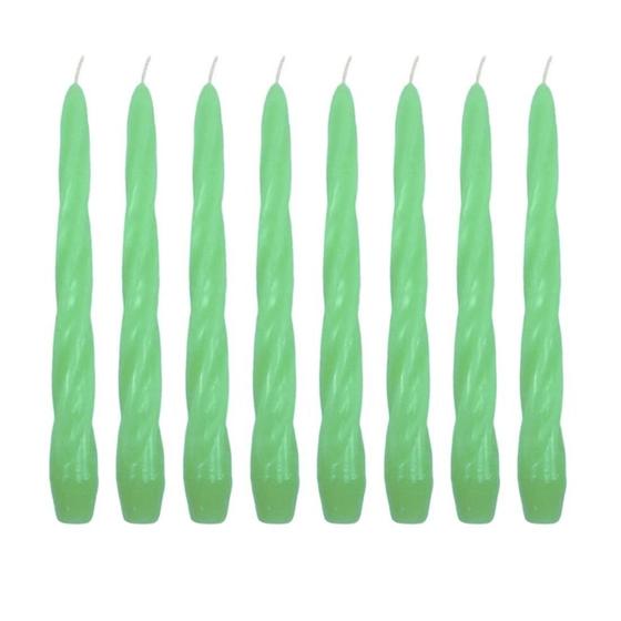 Imagem de Kit 10 Velas Castiçal Torcida Verde 20 Cm Candelabro