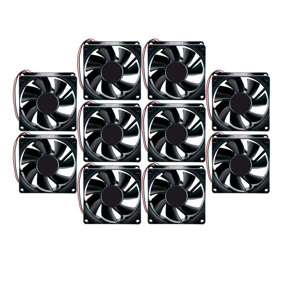 Kit 10 Ventilador Cooler Ventoinha 7 Pás 80x80x25mm 12v Menor preço em Kit 10 Ventilador Cooler Ventoinha 7 Pás 80x80x25mm 12v
