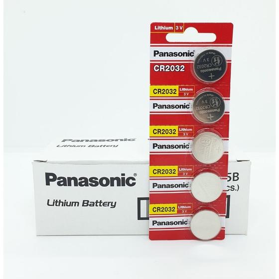 Imagem de Kit 100 Baterias Moeda Panasonic CR2032 3V Placa Mãe Balança