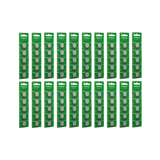 Imagem de Kit 100 baterias pilhas moeda botão 3v cr 2032 intelbras