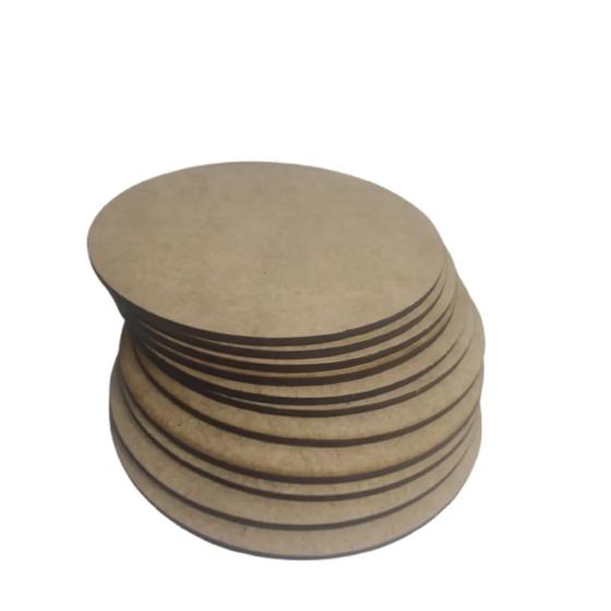 Imagem de Kit 100 Bolachas Mdf 5cm Chaveiro/base/biscuit/aplique