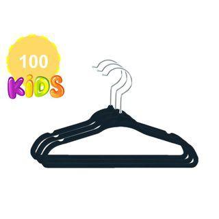 Imagem de Kit 100 - cabide aveludado infantil slim preto - gh309