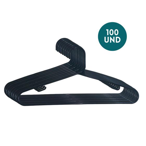 Imagem de Kit 100 Cabides De Plástico Adulto Resistente Antideslizante Armário Closet Design Versátil