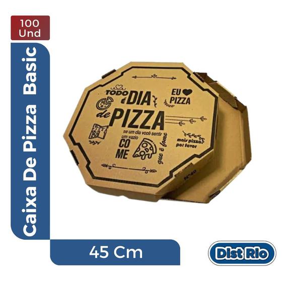 Imagem de Kit 100 Caixa De Pizza 45 Cm Basic Delivery Pizzaria