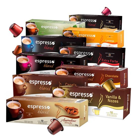 Imagem de Kit 100 Cápsulas para Nespresso Espresso Blend - Cápsulas de Café em Vários Sabores