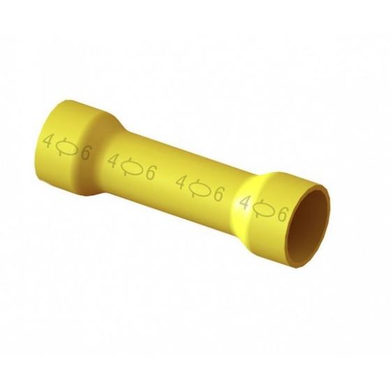 Imagem de Kit 100 conector compressao luva emenda 6mm amarelo intelli