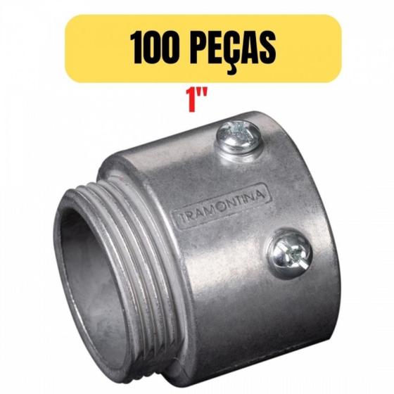 Imagem de Kit 100 conector unidut aluminio conico com rosca 1 tramontina