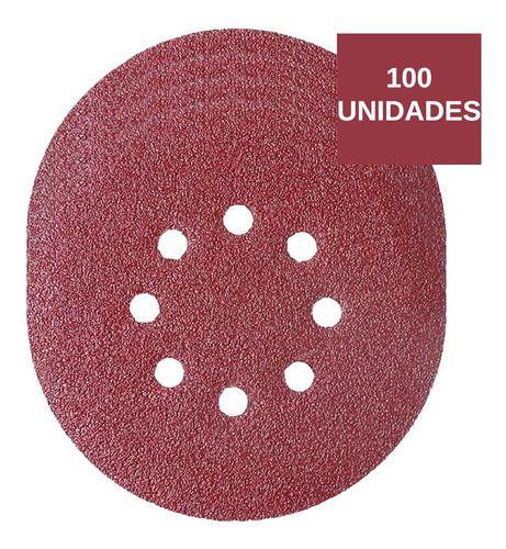 Imagem de Kit 100 Disco de Lixa Fecho Aderente Ferro 125mm Grão 60/80
