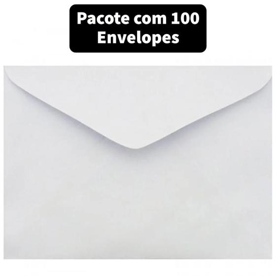 Imagem de Kit 100 Envelopes Carta Branco 114x162mm Branco Sem Rpc