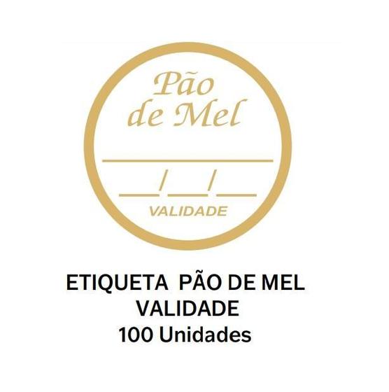 Imagem de Kit 100 Etiquetas Pão de Mel Sabor Validade 3x3cm