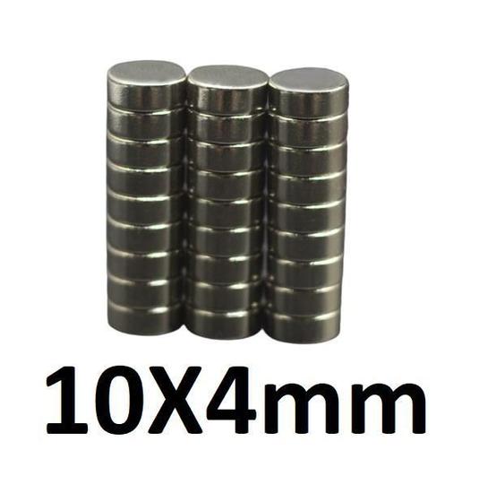 Imagem de Kit 100 Imãs Neodímio Redondo 10X4Mm N3535