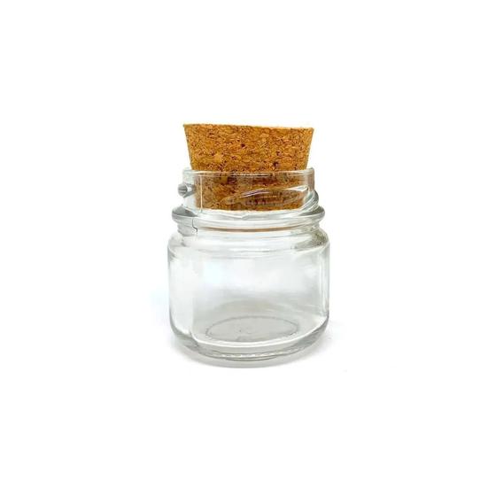 Imagem de Kit 100 Mini Pote De Vidro 40g P/ Velas Com Tampa De Rolha