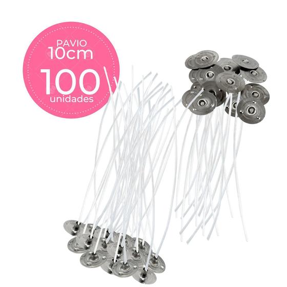 Imagem de Kit 100 Pavio Especial Para Vela 10Cm X 2Mm Pacote Com 100Un