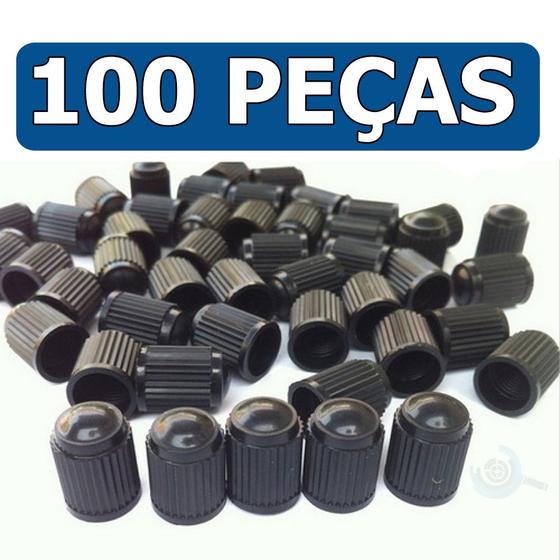 Imagem de Kit - 100 Peças Tampa Plastica Preta Moto/Carro/ Bicicleta/ caminhão