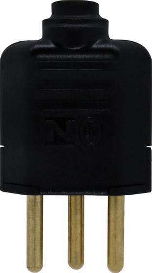 Imagem de Kit 100 Pino Conector Macho Para Extensão 10A 2P + T Preto