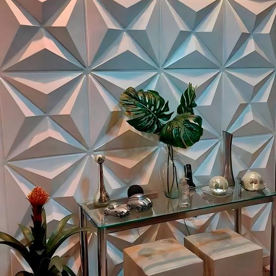 Imagem de Kit 100 Placas PVC 3D Revestimento Parede Estrelar 25cm