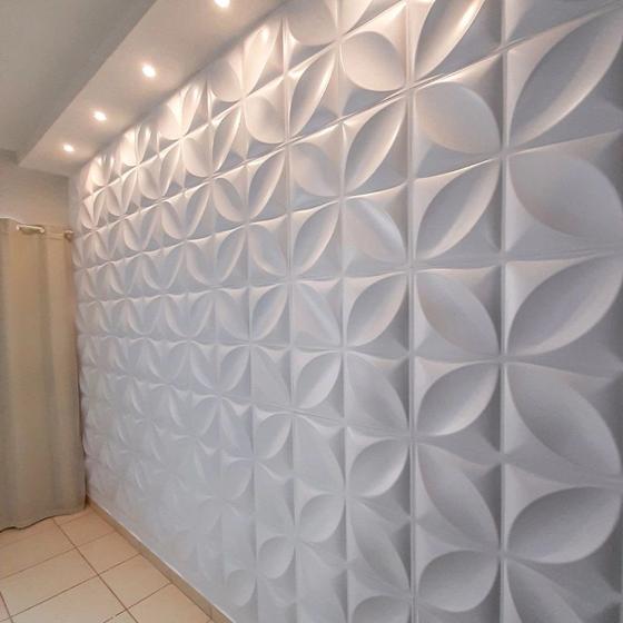 Imagem de Kit 100 Placas PVC 3D Revestimento Parede Flor Pétalas 25cm 