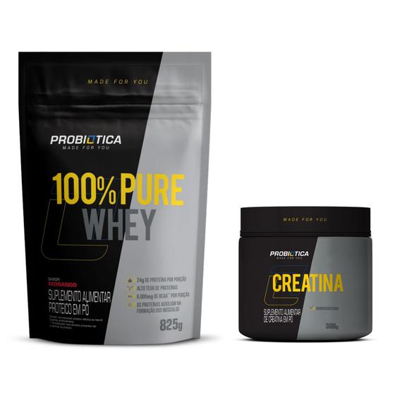 Imagem de Kit 100% Pure Whey Refil 825g + Creatina 300g - Probiótica