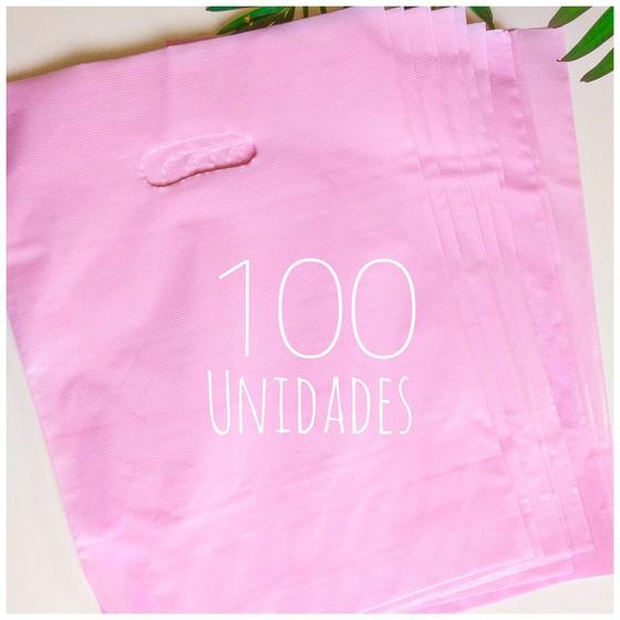 Imagem de Kit 100 Sacolas Premium Boca De Palhaço p/ loja 30x40 Opções