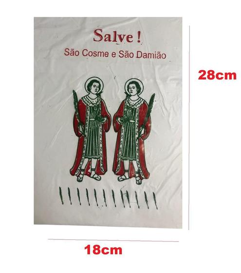 Imagem de Kit 100 Sacos de Plástico Festa Cosme e Damião 18x28