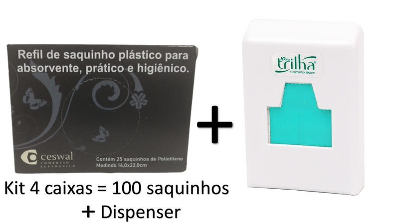 Imagem de Kit 100 Sacos Para Descarte de Absorventes + 01 Dispenser