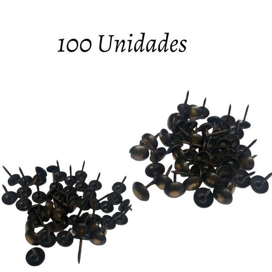 Imagem de Kit 100 Tachinhas Tachas Fume Para Madeira, Capitone 10mm